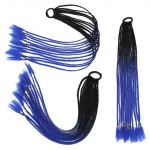 Coada de par afro impletita  Premium de 60 cm ombre, set 12 bucati Brunet cu Indigo 2Z20#